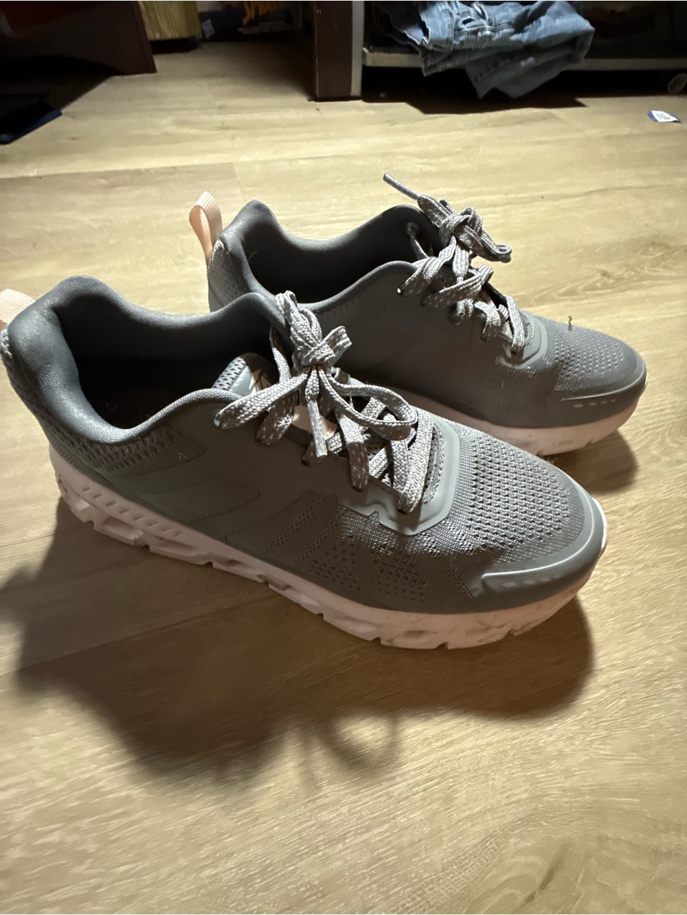 Gray Mesh Athletic Running Sneakers
